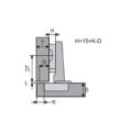 Auto Soft-Close Concealed Hinge with 4 holes mounting plate