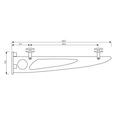 Trio shaped Wall mounted Canopy Fitting with Glass on Top | Ozone