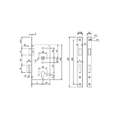 Mortise Lock Body Fire Rated With Dead Bolt | Latch Bolt | Ozone
