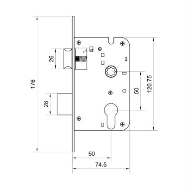 Closed Body Mortise Lock with Dead Bolt & Latch Bolt | Ozone