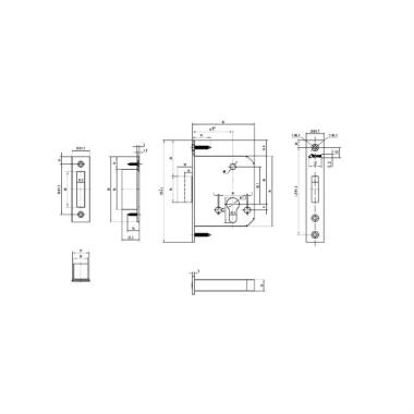 Closed Body Mortise Lock with Strike Plate, Double Throw Dead Bolt | Ozone