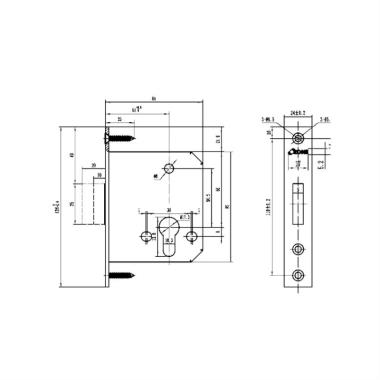 Close Body Mortise Lock with Strike Plate, Double Throw Dead Bolt | Ozone