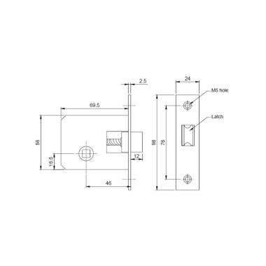 Mortise Lock Body with Soft Closing Latch Bolt | Ozone