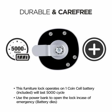 Ozone Smart Furniture Lock with Fingerprint Access for Wooden Cabinets, Wardrobes & Drawers | Ozone