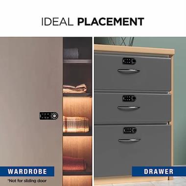 Ozone 301 Vertical Smart Furniture Lock with Password & Key Access | For Wooden/Metal Cabinets & Wardrobes | Ozone