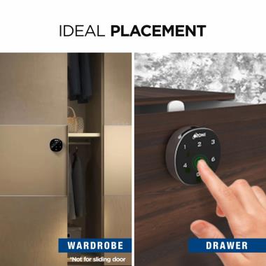 Ozone Smart Furniture Lock with Password Access | For Single/Multiple Metal/Wooden Drawers, Cabinets and Wardrobes | Ozone