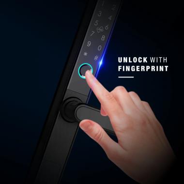 Ozone Narrow Style Wi-Fi Smart Lock with 5-way access for Sliding Doors | Door Thickness: 35-80 mm | Ozone