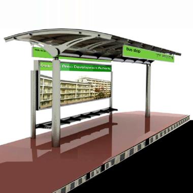 Bus-Q-Shelter with Signage | Ozone