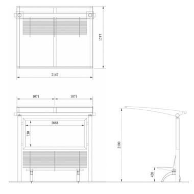 Single Side Canopy with Bench | Ozone