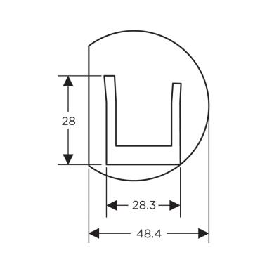 Curved Track Cover End Piece - Left | Ozone