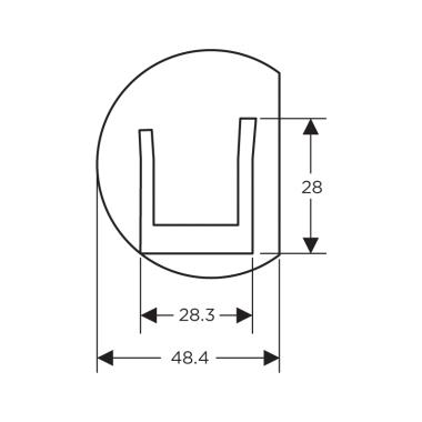Curved Track Cover End Piece - Right | Ozone