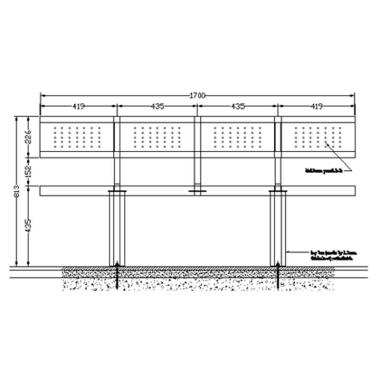 Sheet Metal Bench With Backrest | Ozone