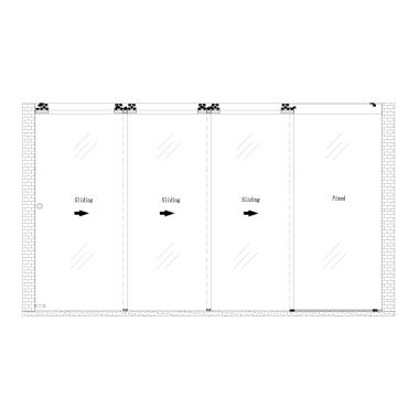 Four Panels Right-Telescopic Glass Sliding Door System