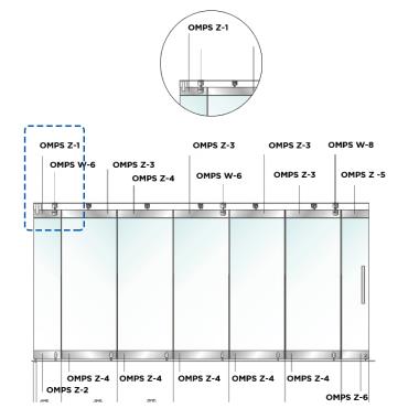 Upper fixed door leaf (1|2 door leaf+63mm) | Ozone