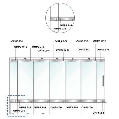 Lower fixed door leaf (1|2 door leaf-63mm) | Ozone