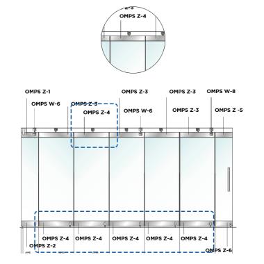 Lower door strip (hinge + surface bolt) | Ozone