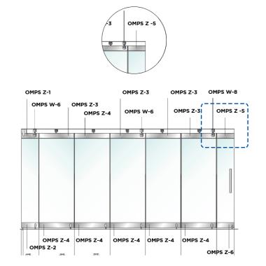 Upper end door leaf (1 | 2door leaf+63mm) | Ozone