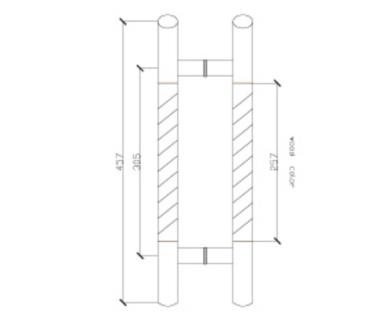 H Type Handle Glass Door Handle