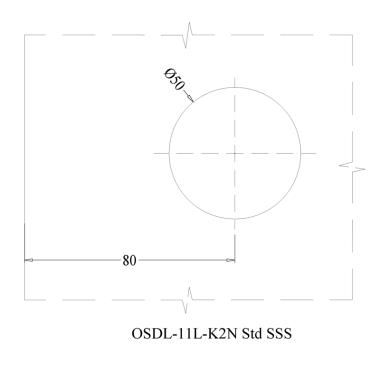 Key to knob for door opening to left
