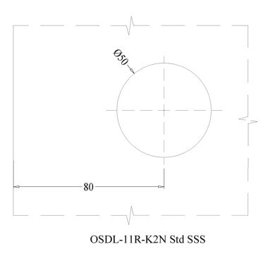 Key to knob for door opening to right