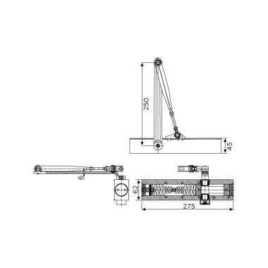 Overhead Door Closer (Scissor Arm), EN 3-6 | Ozone